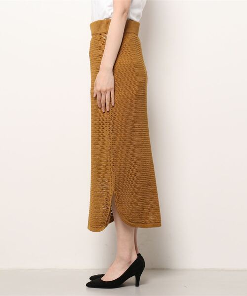 OUTERSUNSET（アウターサンセット）の「mesh knitting skirt（スカート・レディース・マスタード/ベージュ・FREE）」の9枚目の写真