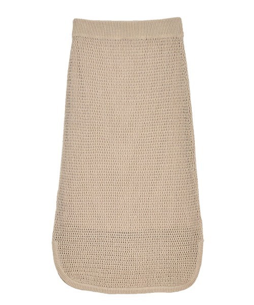 OUTERSUNSET（アウターサンセット）の「mesh knitting skirt（スカート・レディース・マスタード/ベージュ・FREE）」の4枚目の写真