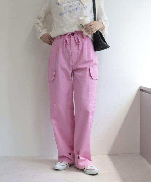 fredy repit（フレディレピ）の「裾タブカーゴパンツ（カーゴパンツ・レディース・カーキ/オフホワイト/ピンク・38）」の17枚目の写真
