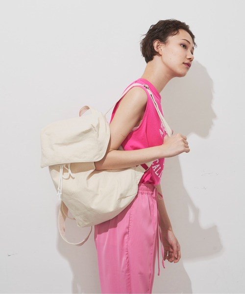 Auntie Rosa Holiday（アンティローザホリデー）の「キャンバスリュック（バックパック/リュック・レディース・ホワイト/ブラック・FREE）」の3枚目の写真