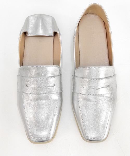 alala(アララ)の「メタリックローファー/かかとが踏めるバブーシュ ◇(ローファー・レディース・ブラック/シルバー/ゴールド・S/M/L/LL)」の7枚目の写真