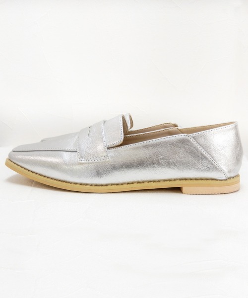 alala(アララ)の「メタリックローファー/かかとが踏めるバブーシュ ◇(ローファー・レディース・ブラック/シルバー/ゴールド・S/M/L/LL)」の14枚目の写真