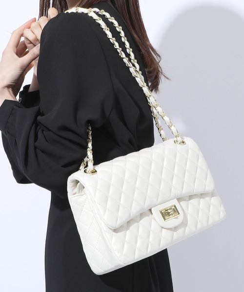 MAISON BREEZE（メゾンブリーズ）の「【MAISON BREEZE】キルティングダブルショルダーバッグKNF（ショルダーバッグ・レディース・ピンク/ホワイト/ブラック系その他2/ブラック系1・FREE）」の2枚目の写真