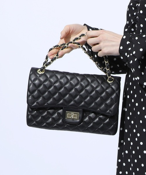 MAISON BREEZE（メゾンブリーズ）の「【MAISON BREEZE】キルティングダブルショルダーバッグKNF（ショルダーバッグ・レディース・ピンク/ホワイト/ブラック系その他2/ブラック系1・FREE）」の3枚目の写真