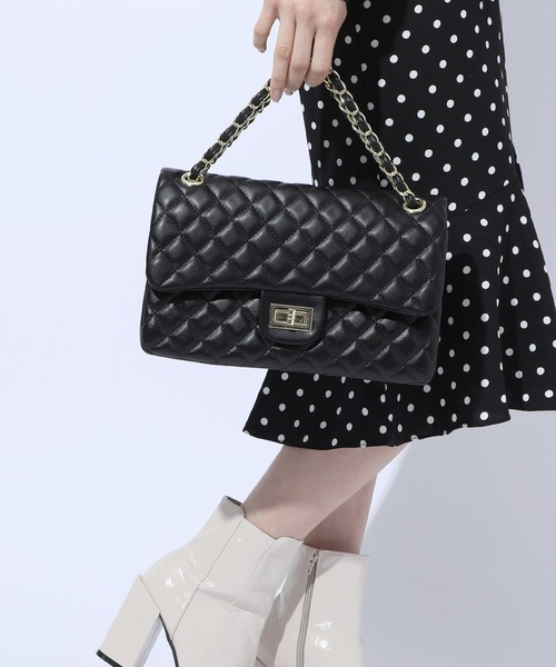 MAISON BREEZE（メゾンブリーズ）の「【MAISON BREEZE】キルティングダブルショルダーバッグKNF（ショルダーバッグ・レディース・ピンク/ホワイト/ブラック系その他2/ブラック系1・FREE）」の16枚目の写真