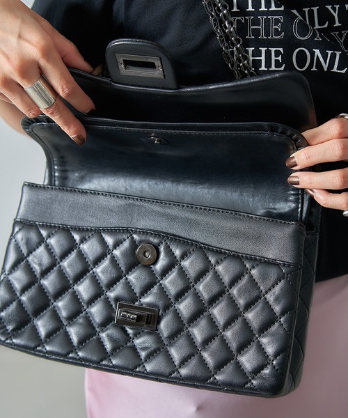 MAISON BREEZE（メゾンブリーズ）の「【MAISON BREEZE】キルティングダブルショルダーバッグKNF（ショルダーバッグ・レディース・ピンク/ホワイト/ブラック系その他2/ブラック系1・FREE）」の14枚目の写真