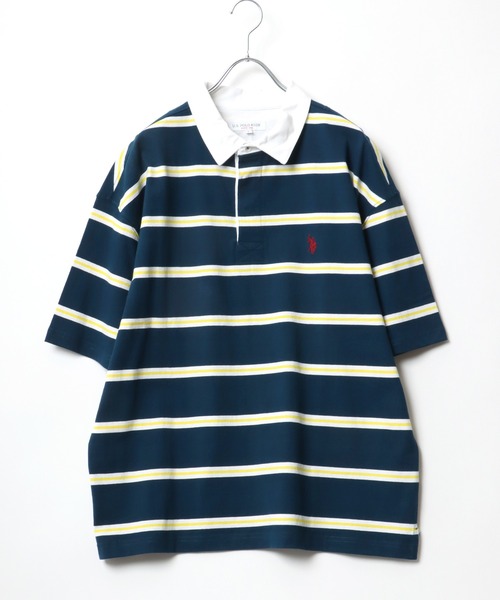U.S. POLO ASSN.(ユーエスポロアッスン)の「U.S. POLO ASSN. ワンポイントロゴ刺繍 マルチボーダーラガーシャツ/ポロシャツ メンズ レディース(ポロシャツ・メンズ・ホワイト/ブラック/ネイビー/グリーン・LL/M/L)」の14枚目の写真