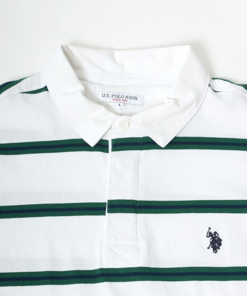 U.S. POLO ASSN.(ユーエスポロアッスン)の「U.S. POLO ASSN. ワンポイントロゴ刺繍 マルチボーダーラガーシャツ/ポロシャツ メンズ レディース(ポロシャツ・メンズ・ホワイト/ブラック/ネイビー/グリーン・LL/M/L)」の17枚目の写真