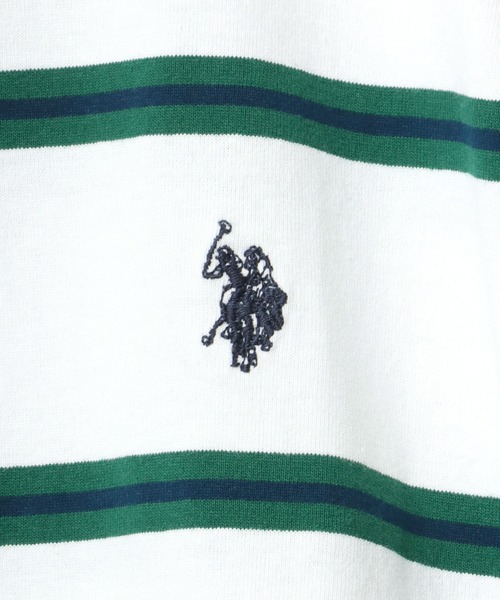 U.S. POLO ASSN.(ユーエスポロアッスン)の「U.S. POLO ASSN. ワンポイントロゴ刺繍 マルチボーダーラガーシャツ/ポロシャツ メンズ レディース(ポロシャツ・メンズ・ホワイト/ブラック/ネイビー/グリーン・LL/M/L)」の7枚目の写真