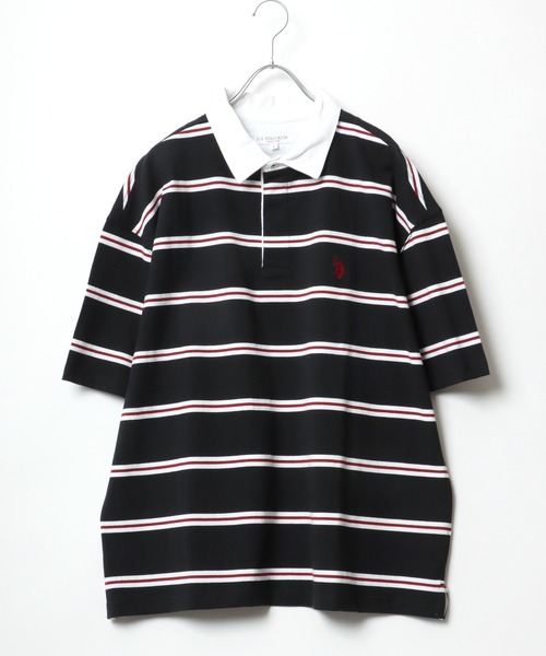 U.S. POLO ASSN.(ユーエスポロアッスン)の「U.S. POLO ASSN. ワンポイントロゴ刺繍 マルチボーダーラガーシャツ/ポロシャツ メンズ レディース(ポロシャツ・メンズ・ホワイト/ブラック/ネイビー/グリーン・LL/M/L)」の8枚目の写真