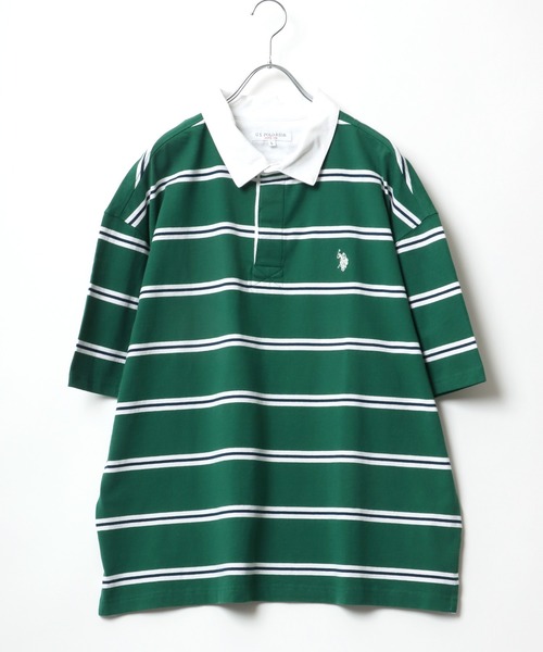 U.S. POLO ASSN.(ユーエスポロアッスン)の「U.S. POLO ASSN. ワンポイントロゴ刺繍 マルチボーダーラガーシャツ/ポロシャツ メンズ レディース(ポロシャツ・メンズ・ホワイト/ブラック/ネイビー/グリーン・LL/M/L)」の11枚目の写真