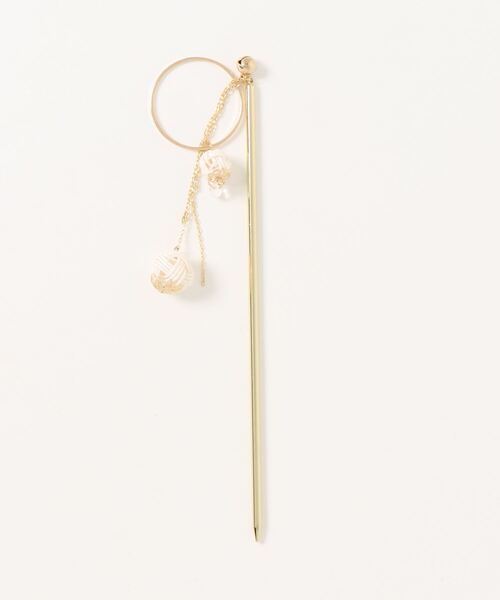 カヤ（カヤ）の「【カヤ】-SHIKI-四季 水引あわじ玉かんざし（その他ヘアアクセサリー・レディース・ホワイト/モカ/ピンク/グリーン/イエロー/レッド/ボルドー/パープル/ライトパープル/ホワイト×パープル/ミント/ネイビー・FREE）」の2枚目の写真