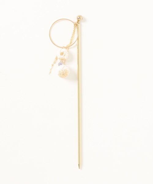 カヤ（カヤ）の「【カヤ】-SHIKI-四季 水引あわじ玉かんざし（その他ヘアアクセサリー・レディース・ホワイト/モカ/ピンク/グリーン/イエロー/レッド/ボルドー/パープル/ライトパープル/ホワイト×パープル/ミント/ネイビー・FREE）」の3枚目の写真