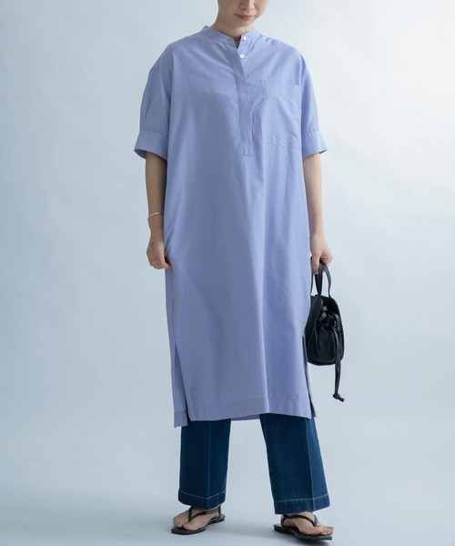 FORK&SPOON（フォークアンドスプーン）の「FORK&SPOON　ストライプショートスリーブワンピース（ワンピース・レディース・ベージュ系その他/ブルー・ONE）」の6枚目の写真