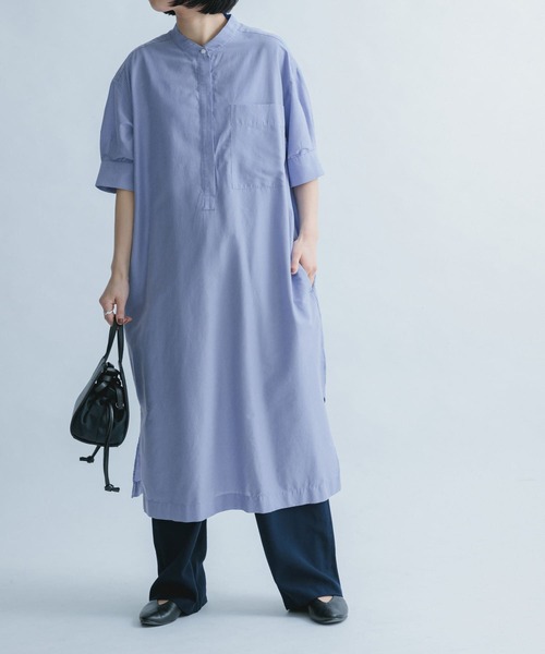 FORK&SPOON（フォークアンドスプーン）の「FORK&SPOON　ストライプショートスリーブワンピース（ワンピース・レディース・ベージュ系その他/ブルー・ONE）」の9枚目の写真