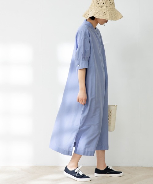 FORK&SPOON（フォークアンドスプーン）の「FORK&SPOON　ストライプショートスリーブワンピース（ワンピース・レディース・ベージュ系その他/ブルー・ONE）」の18枚目の写真