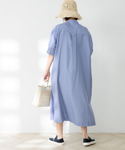 FORK&SPOON（フォークアンドスプーン）の「FORK&SPOON　ストライプショートスリーブワンピース（ワンピース・レディース・ベージュ系その他/ブルー・ONE）」の20枚目の写真