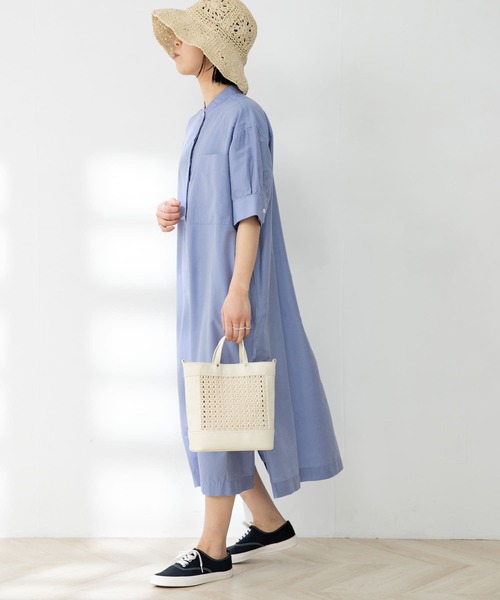 FORK&SPOON（フォークアンドスプーン）の「FORK&SPOON　ストライプショートスリーブワンピース（ワンピース・レディース・ベージュ系その他/ブルー・ONE）」の21枚目の写真