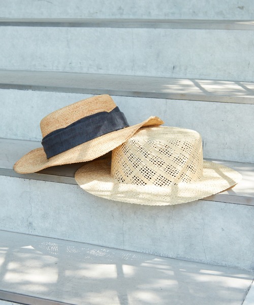 Abahouse Devinette（ドゥヴィネット）の「【RUBEN】ペーパーカンカンハット（ハット・レディース・ベージュ/ブラック・フリー）」の4枚目の写真