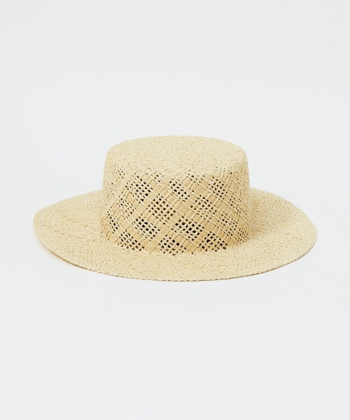 Abahouse Devinette（ドゥヴィネット）の「【RUBEN】ペーパーカンカンハット（ハット・レディース・ベージュ/ブラック・フリー）」の6枚目の写真