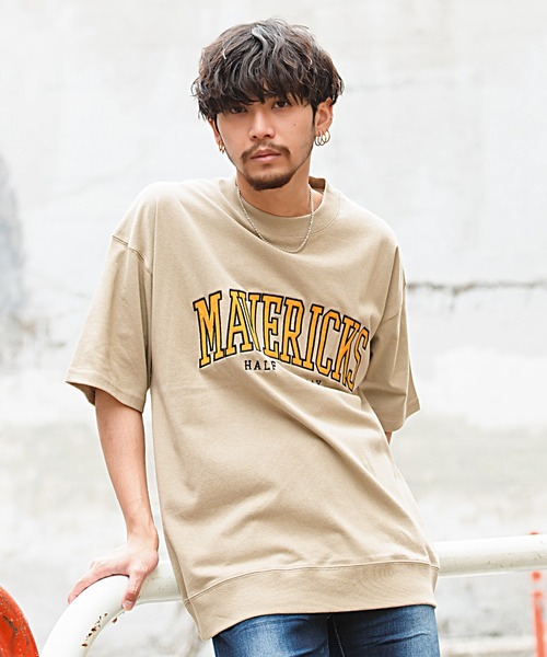 SILVER BULLET(シルバーバレット)の「『CavariA/キャバリア』USAコットンクルーネックアップリケ刺繍半袖Tシャツ(Tシャツ/カットソー・メンズ・ホワイト系1/ホワイト系2/ブラック系2/ベージュ系1/グリーン系2/ブルー系1・M/L)」の5枚目の写真