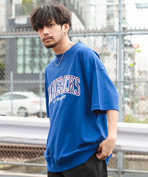 SILVER BULLET(シルバーバレット)の「『CavariA/キャバリア』USAコットンクルーネックアップリケ刺繍半袖Tシャツ(Tシャツ/カットソー・メンズ・ホワイト系1/ホワイト系2/ブラック系2/ベージュ系1/グリーン系2/ブルー系1・M/L)」の6枚目の写真