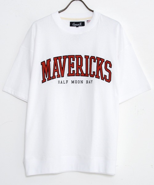 SILVER BULLET(シルバーバレット)の「『CavariA/キャバリア』USAコットンクルーネックアップリケ刺繍半袖Tシャツ(Tシャツ/カットソー・メンズ・ホワイト系1/ホワイト系2/ブラック系2/ベージュ系1/グリーン系2/ブルー系1・M/L)」の7枚目の写真