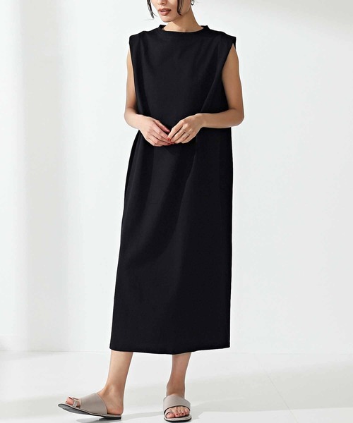 Settimissimo(セッティミッシモ)の「天竺タックショルダーデザインワンピース(ワンピース・レディース・オリーブ/ベージュ/ブラック・FREE)」の2枚目の写真