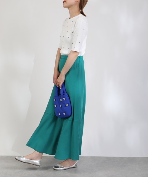 PICCIN(ピッチン)の「ドット柄刺繍ニット(ニット/セーター・レディース・ホワイト/ブラック/ライトグリーン・M)」の8枚目の写真