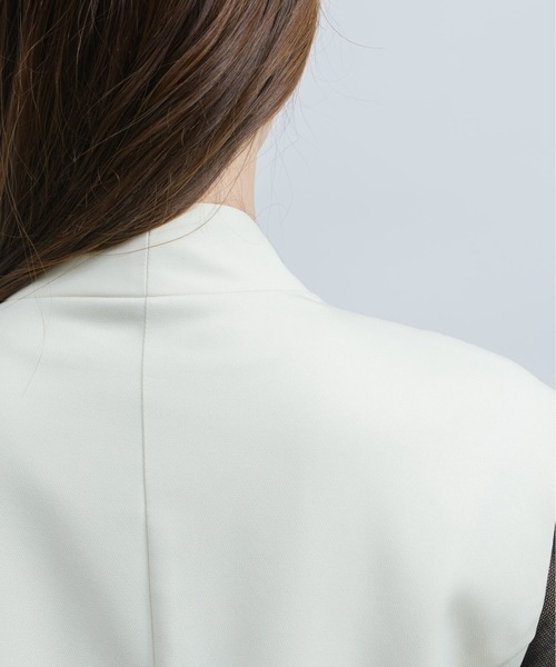 NEUNA（ヌナ）の「【ラウンドカットが鮮度を上げる。】ラウンドカーブロングジレ（ノーカラージャケット・レディース・ブラック/アイボリー/ブラウン・SMALL/FREE）」の22枚目の写真