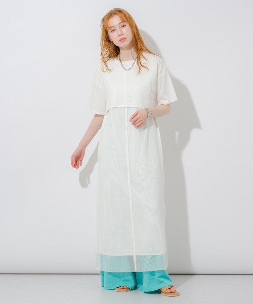 Lant Kalte（ラントカルテ）の「Lant Kalte メッシュカットアンサンブルワンピース（ワンピース・レディース・ブラック/ホワイト・FREE）」の2枚目の写真