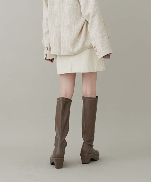 archives（アルシーヴ）の「一体底ロングブーツ（ブーツ・レディース・ブラック/モカ・MEDIUM/LARGE）」の18枚目の写真