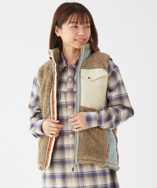 KRIFF MAYER Lady's Collection（クリフメイヤーレディースコレクション）の「シャギーボアベスト（ベスト・レディース・ベージュ/ネイビー/グレー/カーキ/モカ/ナチュラル/カラフル・MEDIUM/LARGE）」の4枚目の写真