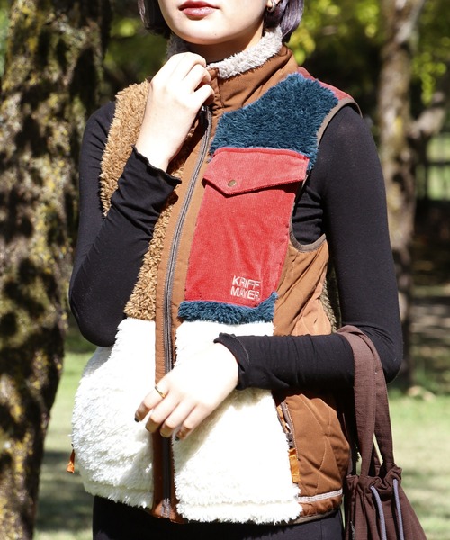 KRIFF MAYER Lady's Collection（クリフメイヤーレディースコレクション）の「シャギーボアベスト（ベスト・レディース・ベージュ/ネイビー/グレー/カーキ/モカ/ナチュラル/カラフル・MEDIUM/LARGE）」の7枚目の写真