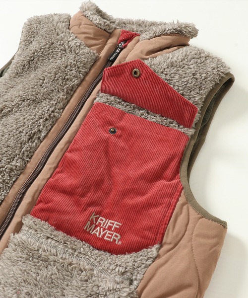 KRIFF MAYER Lady's Collection（クリフメイヤーレディースコレクション）の「シャギーボアベスト（ベスト・レディース・ベージュ/ネイビー/グレー/カーキ/モカ/ナチュラル/カラフル・MEDIUM/LARGE）」の15枚目の写真