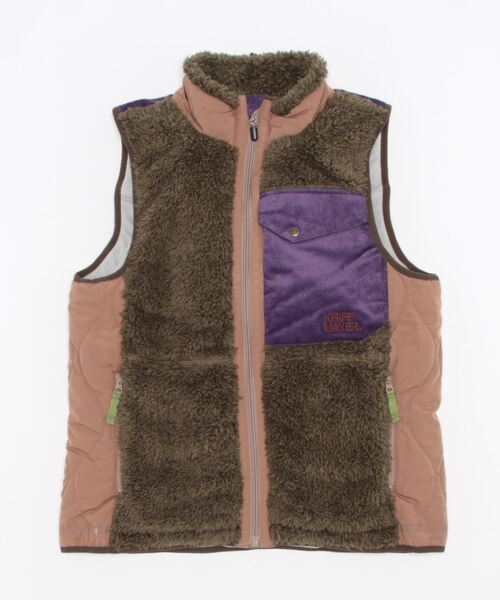 KRIFF MAYER Lady's Collection（クリフメイヤーレディースコレクション）の「シャギーボアベスト（ベスト・レディース・ベージュ/ネイビー/グレー/カーキ/モカ/ナチュラル/カラフル・MEDIUM/LARGE）」の9枚目の写真