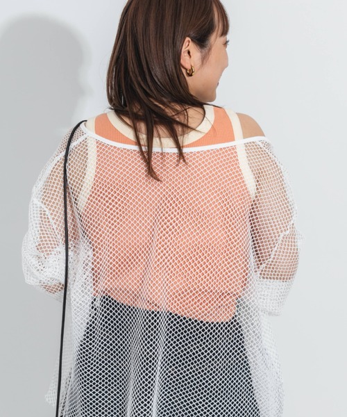 nemne store（ネンネストア）の「2way配色ワッフルタンクトップ（タンクトップ・レディース・オレンジ/アイボリー/ラベンダー・フリー）」の12枚目の写真