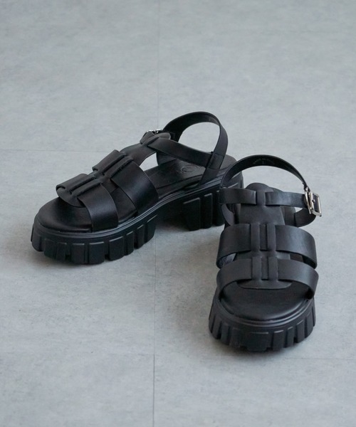 notch.（ノッチ）の「厚底グルカサンダル 2（サンダル・レディース・ブラック/オフホワイト・M/L）」の19枚目の写真