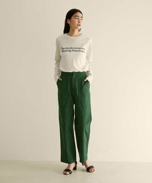 SALON adam et rope'（サロン アダム エ ロペ）の「【洗える】ヴィンテージライクイージーベイカーパンツ（その他パンツ・レディース・ブラック/グリーン/グリーン系その他・FREE）」の18枚目の写真