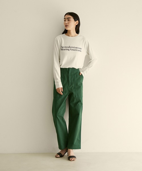SALON adam et rope'（サロン アダム エ ロペ）の「【洗える】ヴィンテージライクイージーベイカーパンツ（その他パンツ・レディース・ブラック/グリーン/グリーン系その他・FREE）」の5枚目の写真