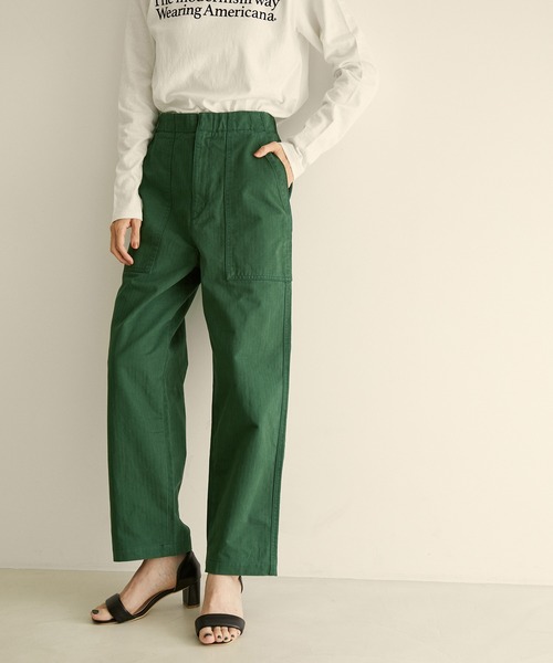 SALON adam et rope'（サロン アダム エ ロペ）の「【洗える】ヴィンテージライクイージーベイカーパンツ（その他パンツ・レディース・ブラック/グリーン/グリーン系その他・FREE）」の22枚目の写真