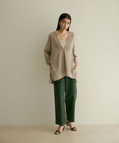 SALON adam et rope'（サロン アダム エ ロペ）の「【洗える】ヴィンテージライクイージーベイカーパンツ（その他パンツ・レディース・ブラック/グリーン/グリーン系その他・FREE）」の21枚目の写真