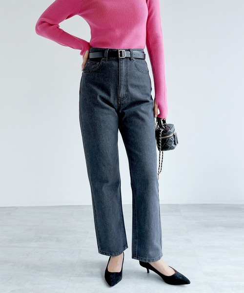 andme（アンドミー）の「デニムストレートパンツ（デニムパンツ・レディース・ブラック/ブルー/サックスブルー・M/L）」の14枚目の写真