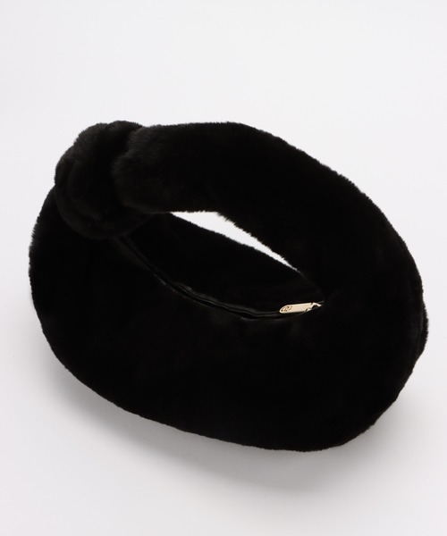 ANITA BILARDI（アニタビラルディ）の「【ANITA BILARDI(アニタ ビラルディ)】DONUTS BAG / フェイクファーショルダーバッグ（ショルダーバッグ・レディース・ブラック/アイボリー・2）」の6枚目の写真