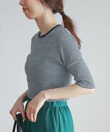 URBAN RESEARCH DOORS | ミジンボーダーテレコ6分袖Tシャツ(Tシャツ/カットソー)