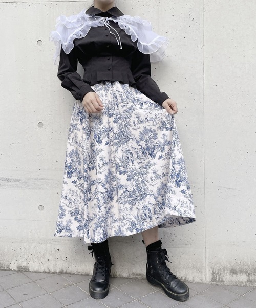 PAIN（ペイン）の「トワルドジュイロングスカート（スカート・レディース・ブルー/ピンク・FREE）」の2枚目の写真