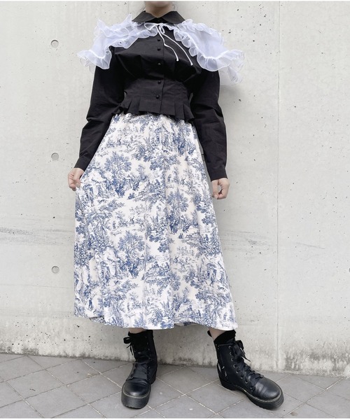 PAIN（ペイン）の「トワルドジュイロングスカート（スカート・レディース・ブルー/ピンク・FREE）」の3枚目の写真