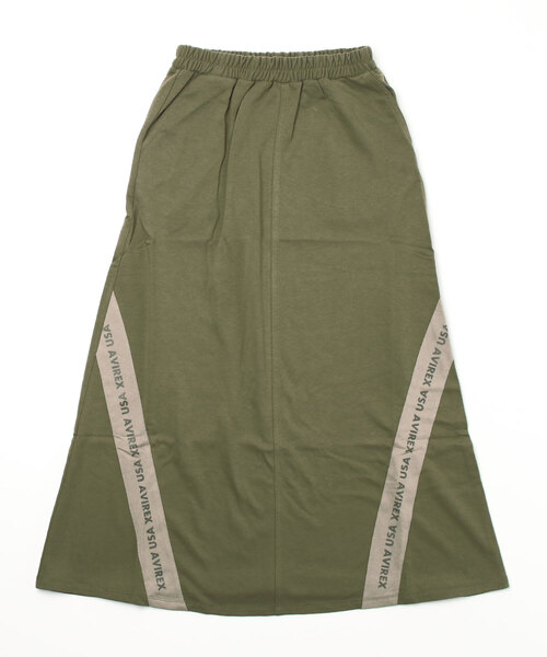 AVIREX（アヴィレックス）の「≪WEB&DEPOT限定≫TAPE LOGO SKIRT/ テープロゴスカート（スカート・レディース・チャコール/オリーブ系・F）」の9枚目の写真