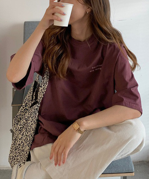 VENCEEXCHANGE(ヴァンスエクスチェンジ)の「シンプルロゴTシャツ(Tシャツ/カットソー・レディース・ホワイト/チャコールグレー/ワインレッド/グリーン・FREE)」の4枚目の写真
