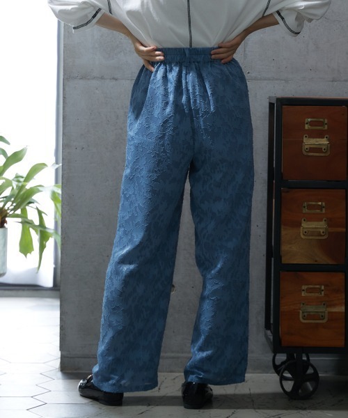 miclat（ミクラ）の「大きいサイズ シアージャガードワイドパンツ miclat（その他パンツ・レディース・ブラック/グレイッシュブルー・LL/4L/3L/L）」の15枚目の写真